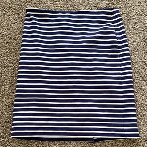 Navy and White Striped Women's Skirt